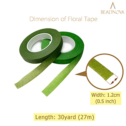 Beadnova Floral Tape 1/2Inch Flower Tape Mix Green Floral Tape For Bouquets Floral Arranging Stem Wrap Craft (Green And Chartreuse, Total 60Yards) #TOP1