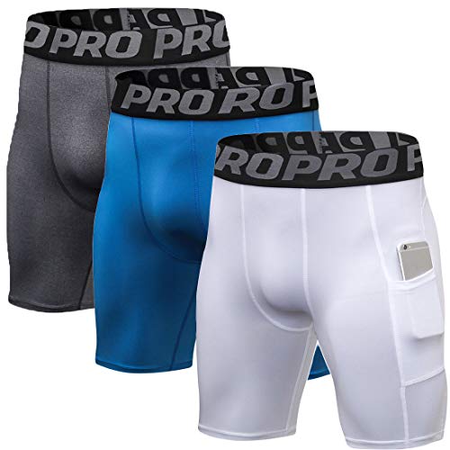 Sanke Herren Kompressionsshorts 3er Pack SH2910K-Grey+Blue+White-XL