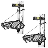 Hawk Combat Durable Steel Hunting Treestand and Full Body Safety Harness with Steel Material Construction and Memory Foam (2 Pack)