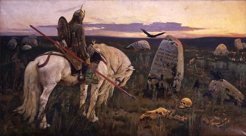 Transforma tu salón con el cartel de lona Cavaliere al bivio de Vasnetsov 60x90cm