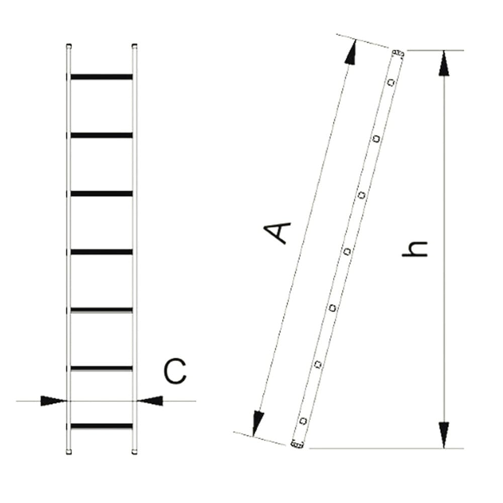 Xtra Echelle Simple en Aluminium 9 marches
