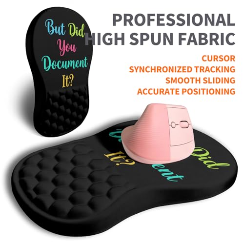 Image of Ergonomic Joint Wrist Support Mouse Pad with Memory Foam Cushion Massage Bump, Carpal Tunnel Pain Relief Mousepad Slope Design for Wrist Rest, 11.8x7.9 in, But Did You Document It