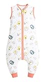 Diseño --- Saco de dormir usa una cremallera bidireccional, que se puede usar en ambas direcciones, lo cual es muy conveniente para que le cambie el pañal a su hijo; hay una tapa abatible en la parte superior de la cremallera para evitar que cremallera para que no dañe la piel de su bebé.