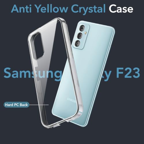 Image of Jkobi Lifetime Anti-Yellow Clear Back Cover Case for Samsung Galaxy F23 5G (Sleek Hard Crystal | Shockproof and Camera Protection)