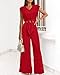 dowerme Ladies 2025 Summer Tracksuit Fashion Cap Sleeve Tie Waist Shirts Loose Flowy Long Pant Travel Outfits for Women(Red,XX-Large)
