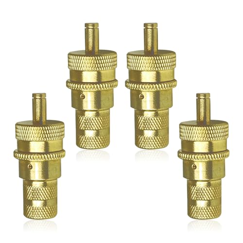 NOTISH 4 Pieces 6-30 PSI Automatic Tire Deflator Kit, Brass Tire Valve Accessories for Jeep, Car, Truck, Motorcycle, and ATV Tires