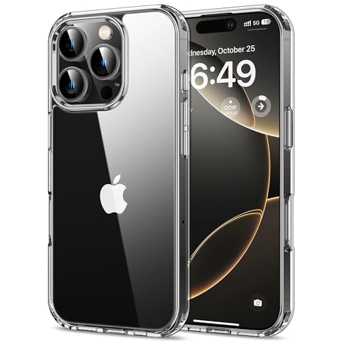 HOOMIL Crystal Clear Hülle für iPhone 16 Pro, Anti Gelb Durchsichtig Handyhülle Stoßfest Schutzhülle - Transparent