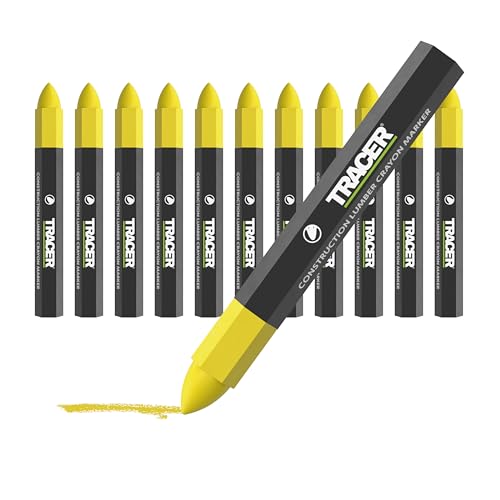 Tracer Bauholzstifte, 12 Stück, Gelb 12 x gelbe Markierungsstifte für verschiedene Oberflächen