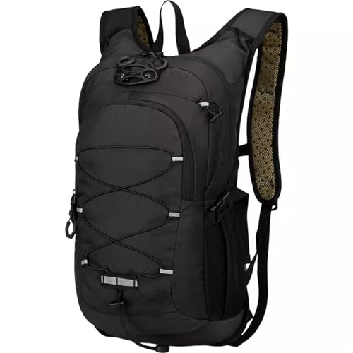 AUUEYY Lightweight Cycling Hydration Backpack,Large Capacity Pack for Travel,Hiking,Climbing,Skiing,Running Daypack for Men Women (Black)