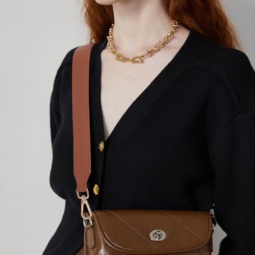 Image of PH PandaHall 4 Colors 1.5 Inch Leather Bag Wide Shoulder Strap, Leather Strap for Crossbody Bag, Replacement Wallet Strap, Removable Tote Bag Shoulder Strap with Gold Lobster Buckle