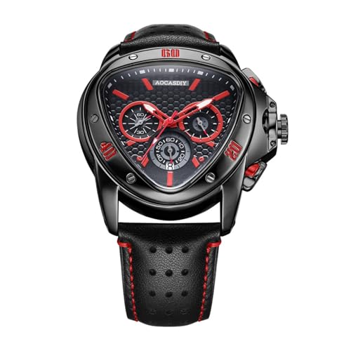 Montre Concept For Homme : Montre Multifonction À Quartz Avec Tête De Serpent Triangulaire Et Bracelet En Silicone Étanche.(1pcs)