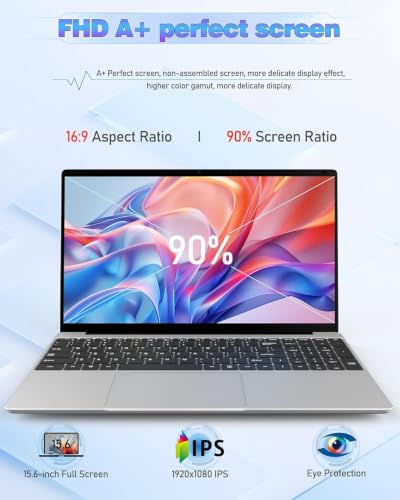 Image of MYW Laptops,15.6 inch IPS 1080P Screen,6500Y Processor 3.4Ghz 8GB RAM 256GB SSD, Laptops with Fingerprint Recognition Backlit Keyboard,WiFi5, USB C(Data), Webcam, HDMI