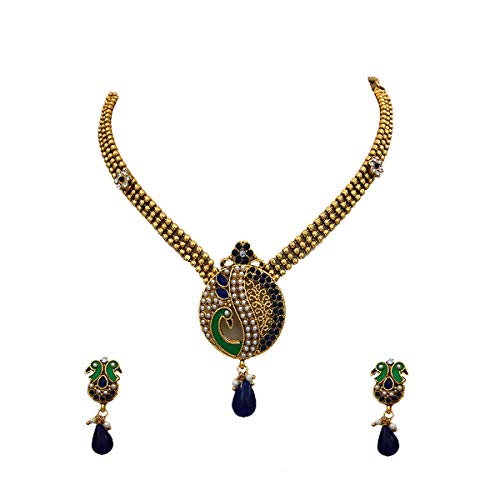 Cobre bañado en oro 18K con cristal azul para adultos y jóvenes