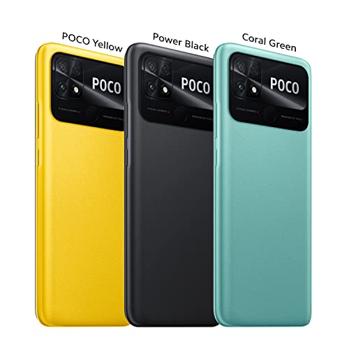 Xiaomi POCO C40, Dual SIM, 64GB, 4GB RAM, 4G LTE, Power Black, 18W Fast Charging with a 6000 mAh battery.