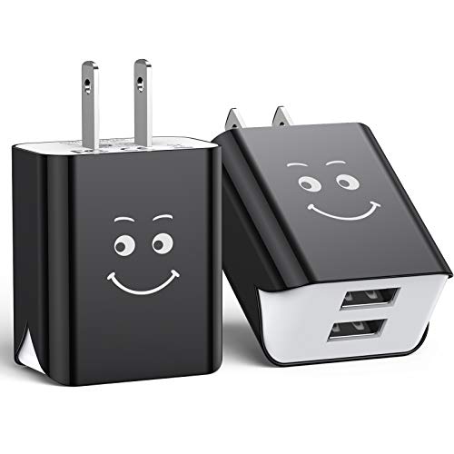 USB 充電器 【2個セット PSE認証済】 usb コンセント ２USBポート2.4A 超軽量 iPhone Samsung Galaxy Xperiaなと対応 (ブラック)
