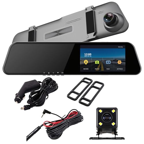 Cámara de espejo 4K inteligente para coche con CarPlay inalámbrico y pantalla táctil de 11"