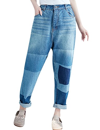 Sarouel denim Youlee en coton de qualité supérieure pour femmes