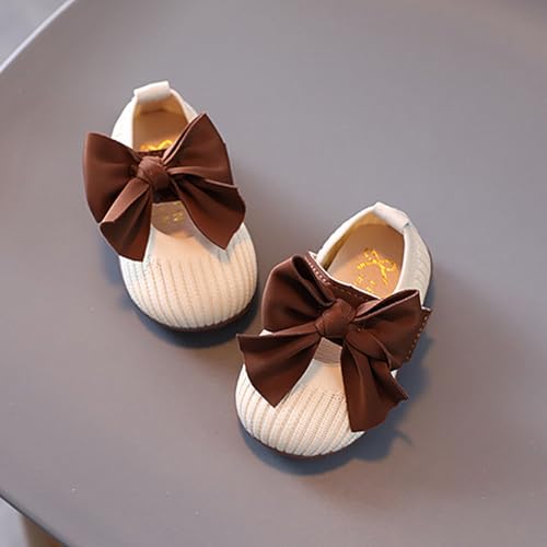 Baby Girl Shoes Mary Jane Flats Soft Anti-Slip Rubber Sole Bowknot Princess Wedding Dress Shoes for Newborn Infant2