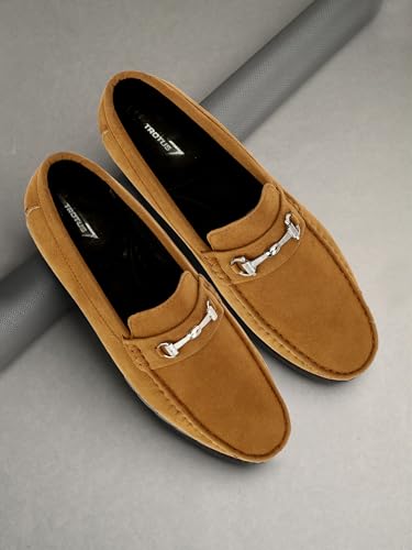 TROTUS Men's Brown Loafers with Soft Cushioned Insole Tan - Image 4