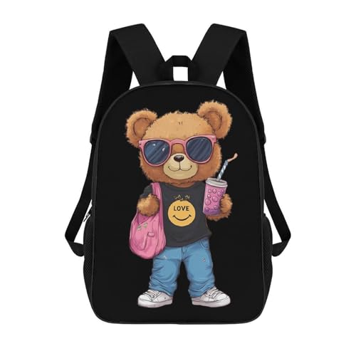 Fashion Bear 17 Inch Travel Backpack Laptop Daypack Lightweight Double Shoulder Bag Weekend Bags