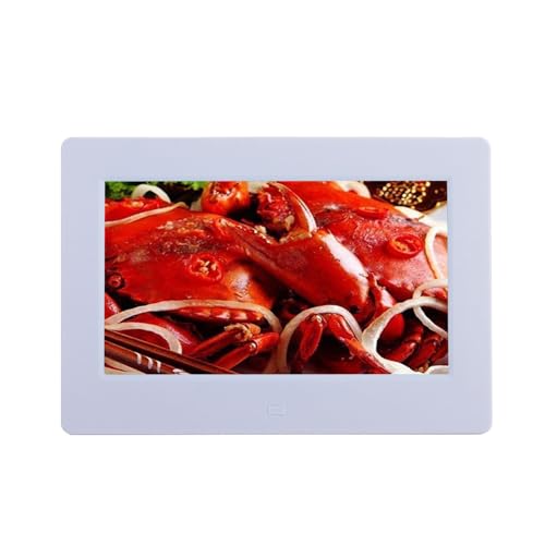 PUFAHAU Cornice Digitale ad Alta Definizione da 7 Pollici, Lettore Video per Album fotografici elettronici, Schermo pubblicitario, Uso Domestico e Commerciale(Bianco)