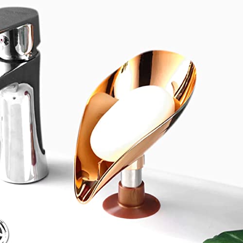 Edensdecor Soap Dish, Sponge Holder For Kitchen Sink, Bar Soap Holder For Shower, Non Slip Soap Dish For Bar Soap, Non Slip Soap Dish, Rose Gold Abs + Aluminum #TOP2