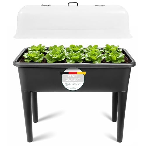 Hochbeet Kunststoff 76x37x84 5 cm | Robuster PP-Kunststoff mit abnehmbaren Beinen und Haube | Frühbeet für Garten und Balkon | Gemüsebeet im modernem Design