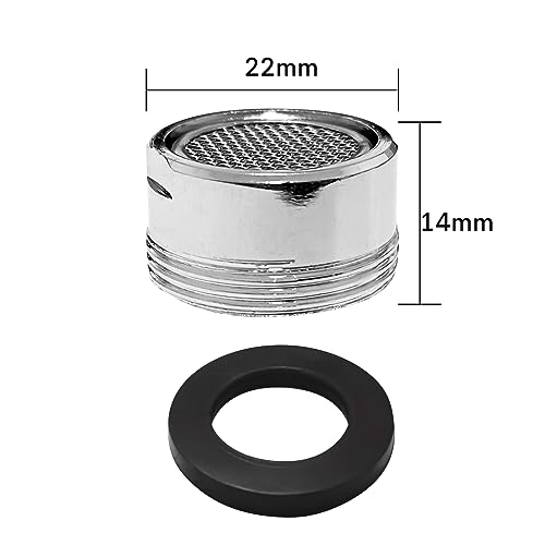 M18,5/M20/M22/M24/M28 Strahlregler Mischdüse Luftsprudler,4 Stück Wasserhahn Bubbler, wasserhähne Sieb Perlator Einsatz Perlatoren, Wasserhahn Aufsatz (M22 Außengewinde)
