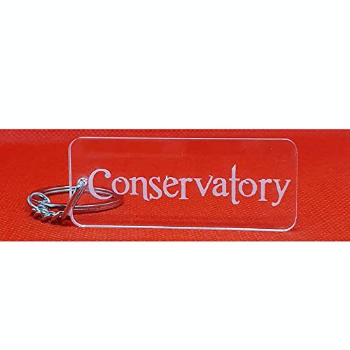 S M Gift Shop Conservatory Key Ring Engraved Acrylic Keyring Keychain Tag Fob