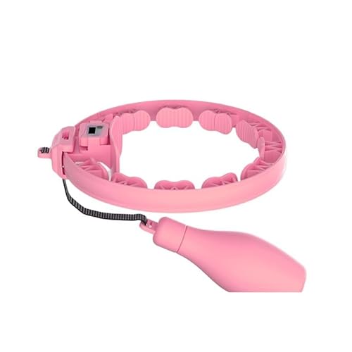 Piawokl フラフープ ダイエット器具 カウント機能内蔵 調整可能 腰に優しい 低振動設計 腰集中エクササイズ 室内用 体幹トレーニング お腹痩せ 脂肪燃焼 フィットネスフープ 運動器具 ホームフィットネス 男女兼用 (体重40〜80 kg,ピンク)