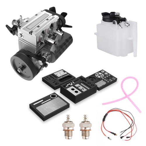 HappyCraftドリームワークス ST-NF2 7.0cc ミニ直列2気筒4ストローク空冷ニトロエンジン モデル組み立てキット+ Fタイププラグ+燃料タンク+オイルパイプ+イグニッションパワーモジュール