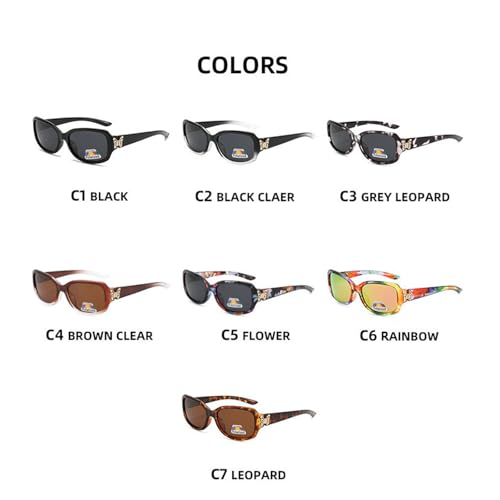 willochra fashion Y2K Polarized Sunglasses for Women Rhinestone Wrap Around Butterfly Rectangular Sunglasses UV4004