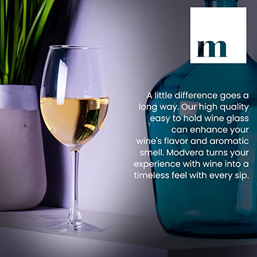 Modvera Stemmed Wine Glasses With Elongated Bowl Design, Crystal, Perfect For Red And White Wine For Your Next Event, Wine Glass Set Sommeliers Will Love - 18 Oz, Set Of 6 #TOP4