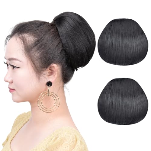 HSPCYGG Bridal Hair Piece 2PCS Black Hair Updo Hair Buns