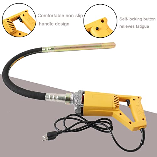 Ewanyo Electric Hand Held Power Concrete Vibrator 800W Portable Concrete Vibrator Concrete Vibrating Power Tool With 1.2M (4.9Ft) Copper Shaft Rod For Industrial Concrete Construction #TOP5