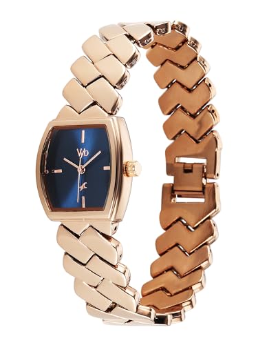 Image of Fastrack Vyb Showstopper with Quartz Analog Navy Blue Dial Rose Gold Alloy Strap Watch for Girls - FV60112WM01W