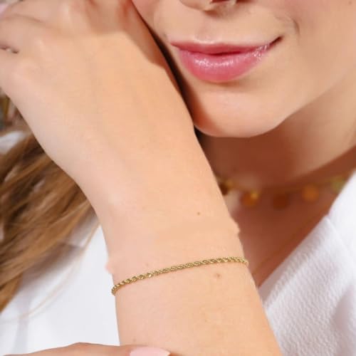 Pulseira Cordão Baiano Trançado Folheado Ouro I8k Feminina Autentico Bella Bijoux Deluxe