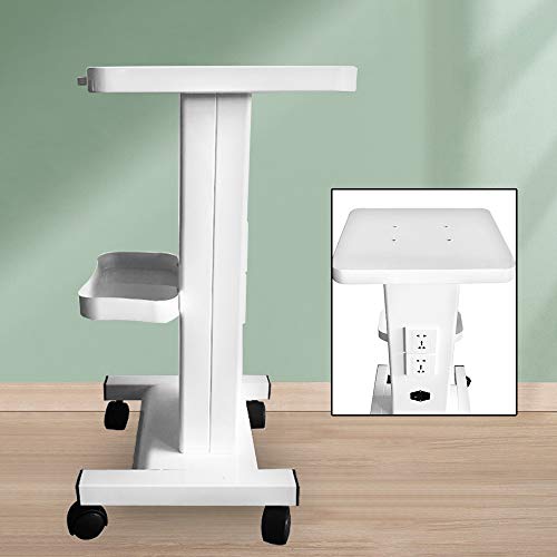 Carrito médico portátil para salón de belleza con compartimento de almacenamiento y ruedas universales silenciosas para herramientas de belleza (con enchufe)