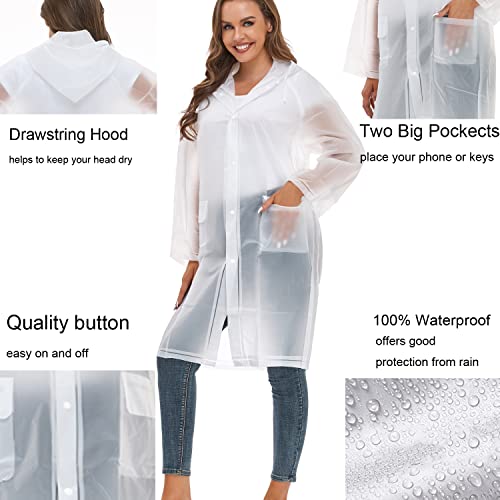 Image of Raincoats for Women Men Reusable Portable Waterproof EVA Long Rain Ponchos with Hoods