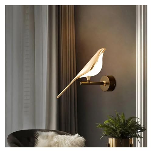 Aplique de pared LED nórdico con diseño de pájaro urraca para mesita de noche y salón
