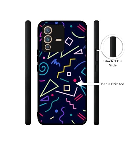 Image of Retro Abstract Design Premium 2D Printed Metal Back Case Cover for Vivo V23 Pro 5G