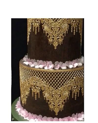 x2 Chandelier Edible Shiny Sugar Lace (Shiny Gold)
