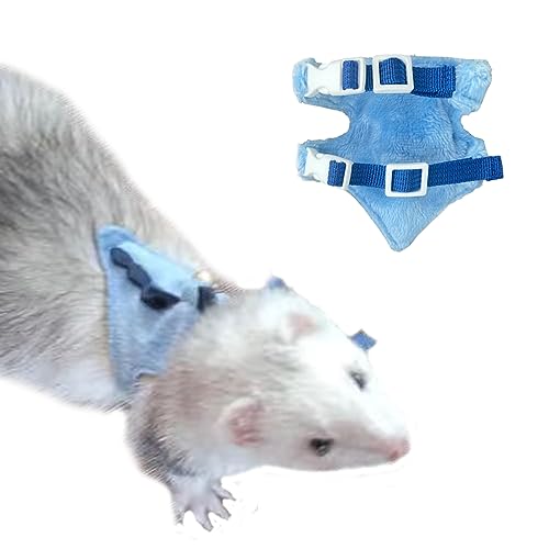 Image of Ferret Harness and Leash Set with Safe Bell Dinosaur Shaped Walking Clothes for Baby Rabbit Guinea Pig Teacup Chihuahua Mouse and Other Small pet. (Blue-2, Dinosaur)