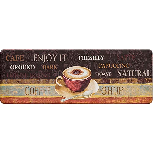 Evergrace Kitchen Floor Mat 17 X 47 Inch, Coffee Theme Anti-Fatigue Chef Mat Kitchen Rug Waterproof Foam Cushioned Floor Rug #TOP20