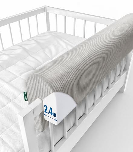 Image of AEOCOO Bed Bumpers for Toddlers, Size 3 Ft, Toddler Bed Rail Bumper Protector for Loft Beds & Bunk Beds, Bed Rail Height Extender Bed Guardrail, Anti-Bump | Fall Prevention, Gray