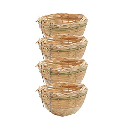 Obelunrp Bird Nest per Wildbird, 4 Pezzi da 3,9 Pollici scatole di nidificazione Intrecciate per Uccelli Selvatici, gava da Allevamento da cova per Pappagallo, canarino o Cockatiel