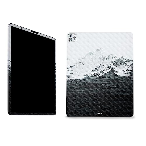 Image of MightySkins Carbon Fiber Skin Compatible with Apple iPad Pro 12.9 inch M2 6th Gen (2022) Full Wrap Kit - Mountain Waves | Protective Durable Textured Carbon Fiber Finish | Easy to Apply | Made in The USA