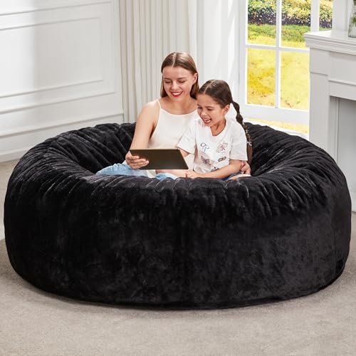 Image of Hobestluk Bean Bag Chair for Adults,6FT Giant Bean Bag Chair Black,Jumbo