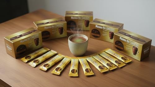 COCORINGA Moringa Hot Chocolate Cacao (LARGE box) First Natural Keto Non-dairy Hot Cocoa, Caffeine Free, Low Carb, High Protein, Sugar Free, - Thumbnail 7