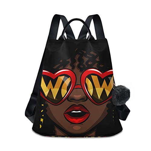 Image of ALAZA Afro African American Woman Backpack Purse for Women Anti Theft Fashion Back Pack Shoulder Bag